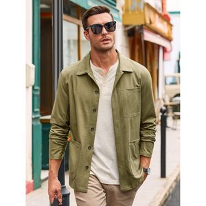 2025, camisa de lino para hombre, Chaqueta con botones, manga larga, informal, de algodón, ligera - Product Image 4