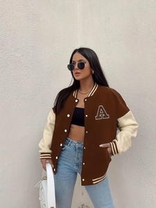 High Quality Woolen Leather Sleeves High Street Water Resistant Windproof Winter Custom Design Men's Varsity Letterman Jackets - Product Image 4