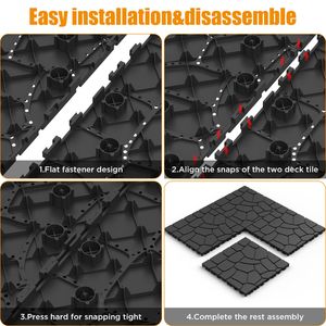 Nuove Piastrelle per Patio da 12 Pollici con Texture Effetto Pietra, Moduli a Incastro Fai-da-Te per Installazione Rapida e Semplice, Piastrelle per Pavimenti e Cortili - Product Image 4