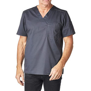 Ensemble d'uniformes médicaux personnalisés pour hommes, confortables et respirants, à col en V, en tissu tissé 100% coton, avec détection par radiofréquence - Product Image 6