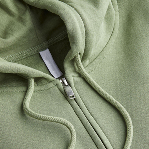 Sweat-shirts à capuche pour homme en molleton 100% côtelé, avec fermeture éclair et surpiqûres contrastées. - Product Image 6