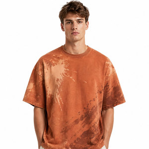 T-shirt léger à épaules tombantes effet délavé soleil, en tissu respirant, pour un style décontracté moderne au quotidien - Product Image 1