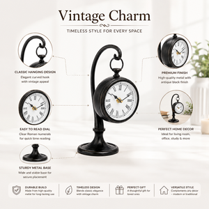 VITC-2005 mouvement à quartz d'horloge de table en bois de bronze antique pour la décoration intérieure ou l'utilisation de bureau cadeau parfait - Product Image 5