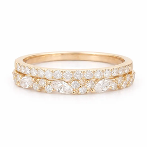 Bague de mariage en or 10 carats avec diamant synthétique CVD de 2,00 carats, taille ronde, couleur F, clarté VS1, certifié IGI, diamant cultivé en laboratoire - Product Image 1