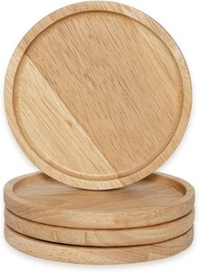 Sous-verres en bois de haute qualité, écologiques, pour les fêtes, nouveau design, forme carrée, avec support, logo personnalisé gravé - Product Image 3