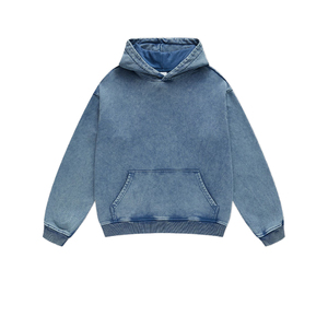 Sudadera con Capucha para Hombre con Efecto Ácido – Algodón Vintage Desgastado, Forro Polar, Estilo Oversize, Streetwear, Gruesa, con Bolsillo Canguro - Product Image 4
