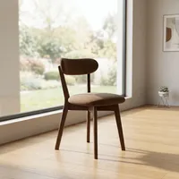 Chaise de salle à manger moderne en velours rembourrée, dossier incurvé, structure métallique, assise en cuir marron écologique, pour café et maison