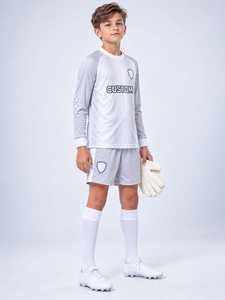 Maillot de football en tissu mesh latéral pour enfants, ensemble de football 100 % polyester avec cordon de serrage, vêtements de sport de football en gros - Product Image 2