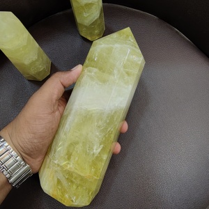 Tour de cristal de quartz citron poli, pointe de pierre précieuse jaune pour la décoration intérieure, la méditation et les cadeaux en gros - Product Image 2
