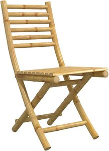 Natural Bamboo Dining <b>Chair</b> With Round <b>Table</b> <b>Foldable</b> Outdoor Backyard Furniture Set Light Weight Portable Bamboo <b>Chair</b> - Product Image 1