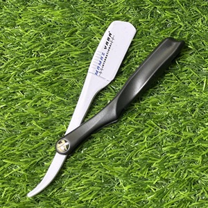 Rasoir classique noir et blanc pour barbier, outil de toilettage masculin pour la coupe des poils du visage, la mise en forme de la barbe, rasoir droit professionnel - Product Image 2