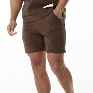 กางเกงขาสั้นออกกำลังกายสีน้ำตาลสำหรับผู้ชาย ขายดี ทนทาน ผลิตจากผ้าโพลีเอสเตอร์ผสมคอตตอน เอวกลาง มีเชือกผูก ปรับแต่งโลโก้ได้ มีกระเป๋าข้าง ไซส์ US - Product Image 2