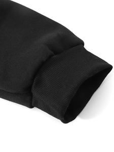 Sweat-shirt à capuche noir pour homme avec poches jaune fluo, coupe classique, style décontracté, en tissu polaire, idéal pour l'hiver, anti-boulochage, respirant - Product Image 6