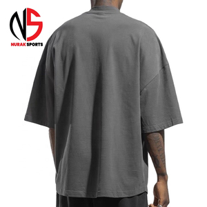 เสื้อยืดผู้ชาย 100% ผ้าฝ้าย 240gsm คุณภาพหรู ทรงโอเวอร์ไซส์ ทรงบ็อกซี่ ไหล่ตก สั่งทำพิเศษ ผ้าฝ้าย 100% ทรงหลวม พิมพ์ลาย ปี 2026 - Product Image 4