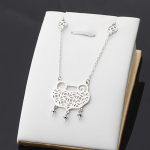 Ensemble de bijoux en argent S925 à faire soi-même, avec perles multiples, fermoir de sécurité, collier avec verrouillage enfant, composants de bijoux vides - Product Image 4