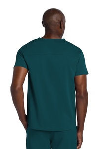 Men Teal V Neck <b>Scrub</b> <b>Top</b> Short Sleeve With Pockets Hospital Uniform For Doctors Nurses - Product Image 4