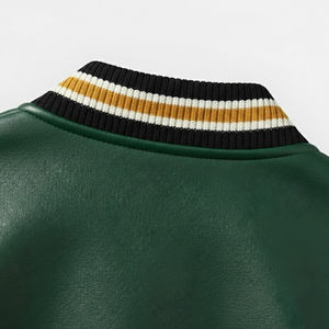 Chaquetas Varsity de Invierno de Forro Polar Estilo Cool Personalizadas, Chaquetas Varsity de Cuero Tipo Bomber para Hombre - Product Image 3