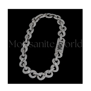 Cadena Cubana de Moissanita de Alta Demanda con Brillo Intenso, Collar Hip Hop para Hombre, Disponible a un Precio Competitivo - Product Image 1
