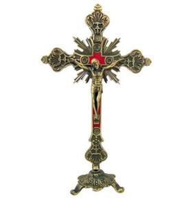 Croix d'autel de style moderne unique en laiton poli avec impression sérigraphique de haute qualité – Fournitures d'église - Product Image 3