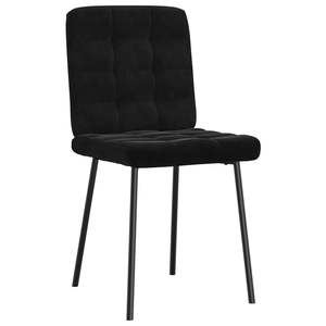 Ensemble de 6 chaises de salle à manger en velours noir, 100% polyester, structure en contreplaqué et métal - Product Image 4