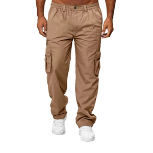 Joggers cargo décontractés pour hommes, taille haute, en polaire chaude, avec cordon de serrage, pour le printemps, l'hiver et le travail en extérieur - Collection 2026 - Product Image 1