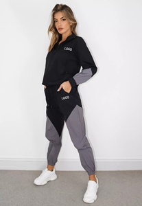 Women's Jogging Tracksuit Set Lightweight Breathable <b>Spandex</b>/Polyester Jacket <b>Pants</b> Color Block Design Anti-Pilling Drawstring - Product Image 2