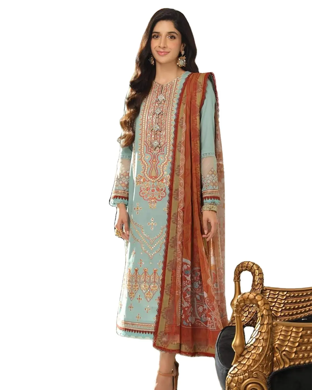 Abito da donna di alta qualità stile pakistano vestito indiano salwar kurti pigiama abbigliamento da festa abbigliamento casual bellissimo abito da WS INTL430