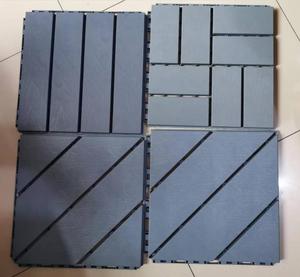 Dalles de terrasse extérieures emboîtables en bois-plastique PP, revêtement de sol extérieur anti-corrosion, protection solaire, sol de cour - Product Image 2