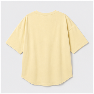 Custom Pale Lemon Lightweight Cotton <b>Curved</b> <b>Hem</b> <b>Mens</b> Oversized Short Sleeve <b>T</b>-<b>Shirt</b> MTS-OVR-0034 - Product Image 2
