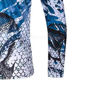 Chemise de pêche à manches longues 100% coton pour homme, séchage rapide, vêtements d'extérieur, sublimation - Product Image 4