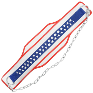Ceinture de musculation avec chaîne, motif drapeau américain, pour dips et entraînement de force - Product Image 2