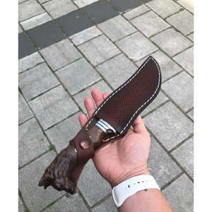 Couteau de chasse Bowie traditionnel fait main en acier au carbone LEGACY BLADES, lame fixe, manche en cuir, couteau d'extérieur, vente en gros - Product Image 4