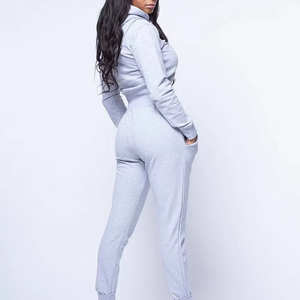 Survêtement d'entraînement à capuche pour femme, design tendance, service OEM, épaules tombantes, couleur unie, vente chaude - Product Image 2