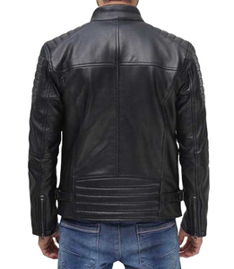 Chaqueta de Cuero Vacuno para Hombre, Estilo Urbano, Invierno, Resistente al Viento, Impermeable, Transpirable, de Secado Rápido, con Cierre, Ecológica - Product Image 5