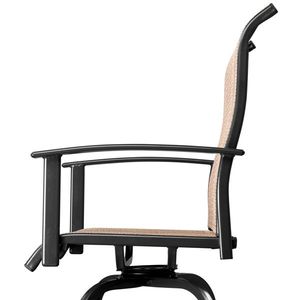 2 sedie da bar girevoli in ferro battuto nero, comode sgabelli da bar girevoli da patio - Product Image 6