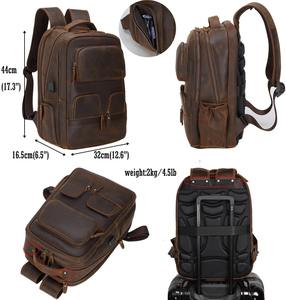 Mochila Ligera de Cuero Genuino para Hombre y Mujer, Gran Capacidad, Bolsa para Portátil, Elegante Mochila de Viaje con Cierre y Múltiples Bolsillos - Product Image 5