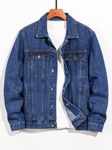 Veste en jean délavé pour homme, coupe classique, col rabattu, boutons sur le devant, poches, style streetwear décontracté, automne, en coton - Product Image 5