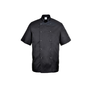 Camisa de Chef Ejecutiva Blanca OEM, 100% Algodón, Transpirable, Unisex, Manga Corta, Logotipo Personalizado, Marca Personalizada, Cocina, Restaurante, Bar - Product Image 6