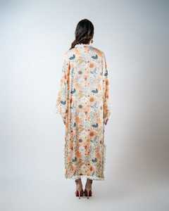 Robe Kaftan à Imprimé Floral pour Femmes, Vente en Gros, OEM ODM, Bordure en Dentelle au Crochet, Col en V, Manches 3/4, Tunique, Fabricant en Gros - Product Image 5
