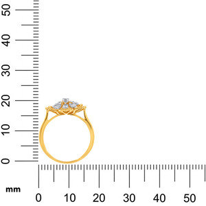 Bague de fiançailles de luxe pour femme en or 14 carats avec motif floral élégant et pierres étincelantes - Bague diamant Sunny Love Bloom - Product Image 5