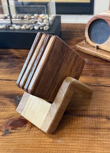 Elegante Juego de Posavasos de Madera Natural para Decoración del Hogar, Mesa de Comedor con Base de Corcho, Forma Irregular, Antideslizante, Diseño Moderno - Product Image 6