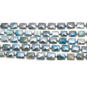 Cuentas Rectangulares Facetadas de Piedra Lunar Natural Hechas a Mano de Primera Calidad, 8 Pulgadas, 7x9, 9.5x11 mm, Hilo de Piedras Preciosas, Certificadas por Terceros - Product Image 2