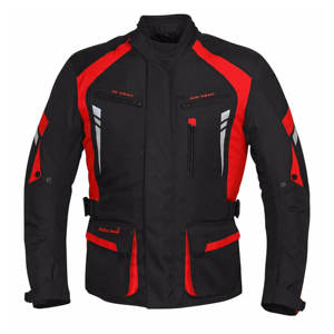 Blouson de moto pour homme noir et rouge, manches longues, respirant, color-block, toutes saisons, vêtements de moto - Product Image 1