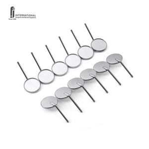 Ensemble de 12 miroirs buccaux dentaires manuels autoclavables certifiés CE, légers, en acier inoxydable de classe I, argentés, positions ergonomiques - Product Image 1