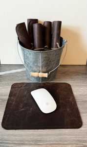 Handmade Real Leather <b>Mouse</b> Pad Anti Slip Suede Base Desk <b>Mat</b> Personalized Executive Writing Pad for Computer LMP-0048 - Product Image 3