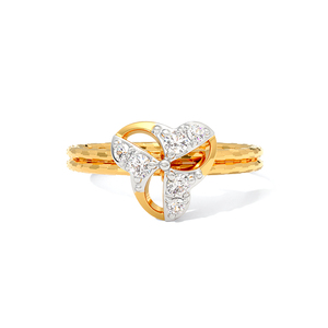 Bague à grappe florale à trois pétales en diamant de culture - Product Image 5