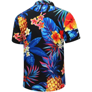 <b>Pineapple</b> Print Male Tropical Floral Summer Beach <b>Shirts</b> <b>Mens</b> Hawaiian <b>Shirt</b> Short Sleeve Casual <b>Mens</b> Hawaiian Tropical <b>Shirt</b> - Product Image 2