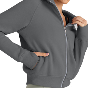 Wholesale Mens Womens Hooded Zipper <b>Jackets</b> Premium Fleece Full Zip Sweatshirts Custom Printing Embroidery Manufacturer Womens - Product Image 4