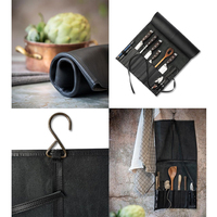 Étuis à couteaux de voyage en cuir au design élégant avec fermeture à clip sécurisée, plusieurs compartiments, sangle réglable, personnalisable OEM