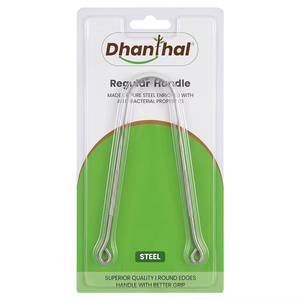 Raspador de Lengua de Acero Inoxidable Dhanthal Ecológico con Mango Regular, Reutilizable, Antideslizante, Limpiador Metálico de Acero de Alta Calidad - Product Image 2